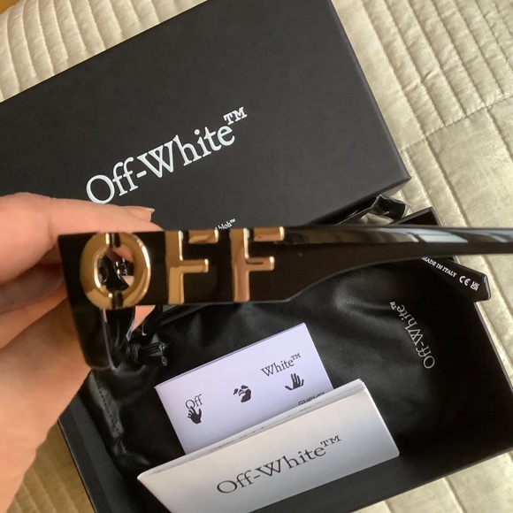 Off-White 49mm Fillmore Rectangle Sunglasses Black Green OS main image 8